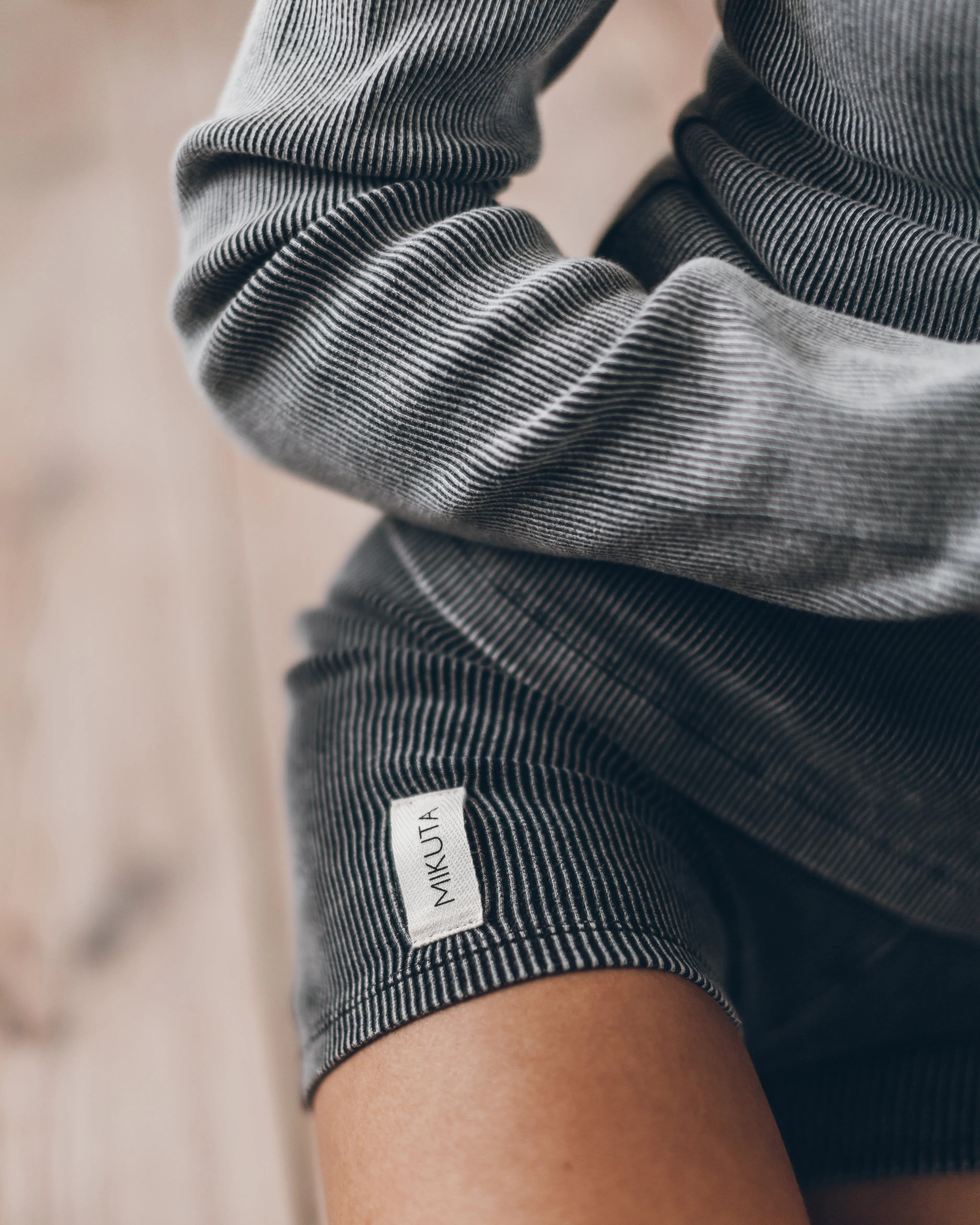 The Dark Ribbed Biker Shorts