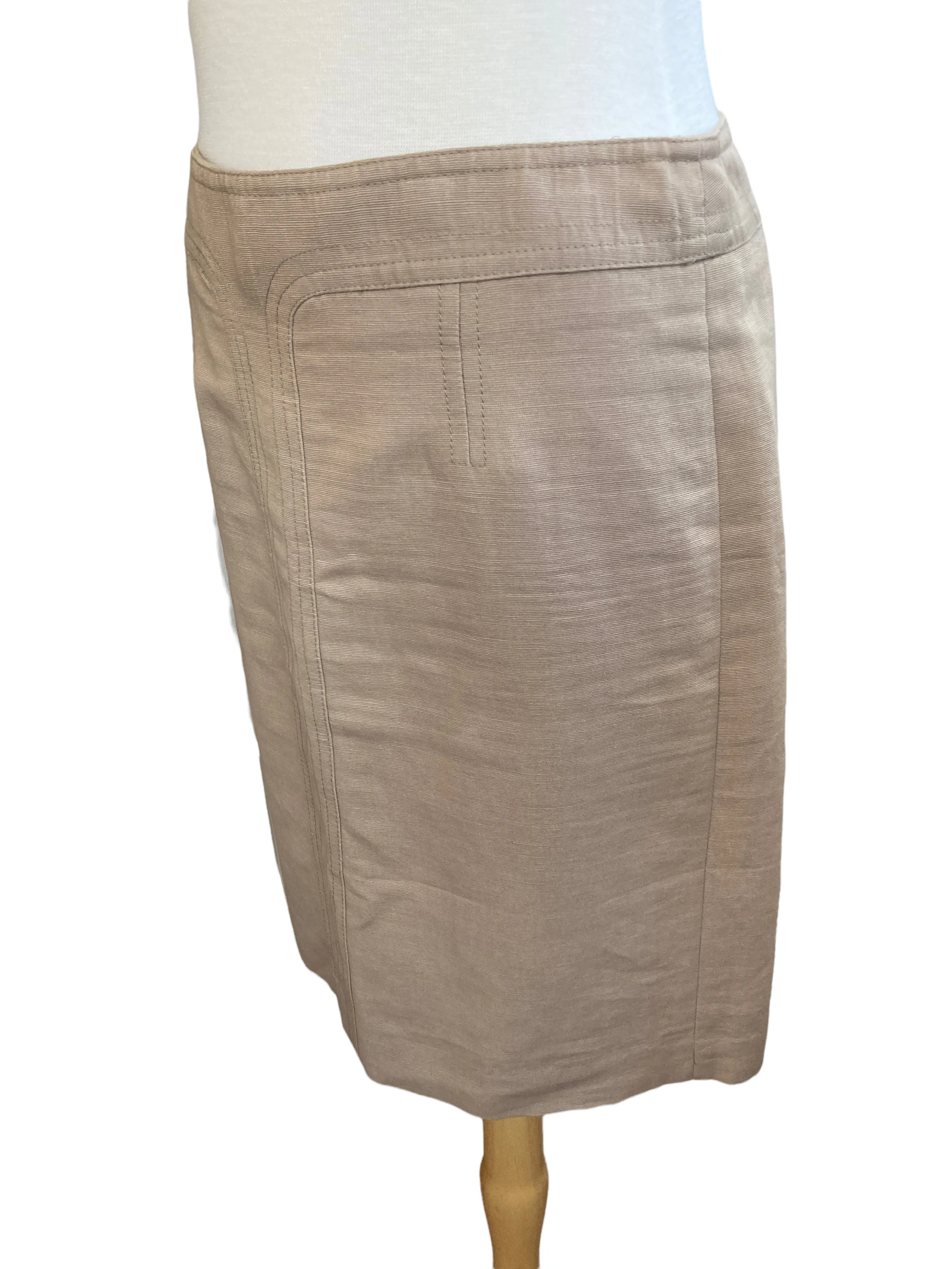 Tory Burch Tan Logo Pencil Skirt, 6