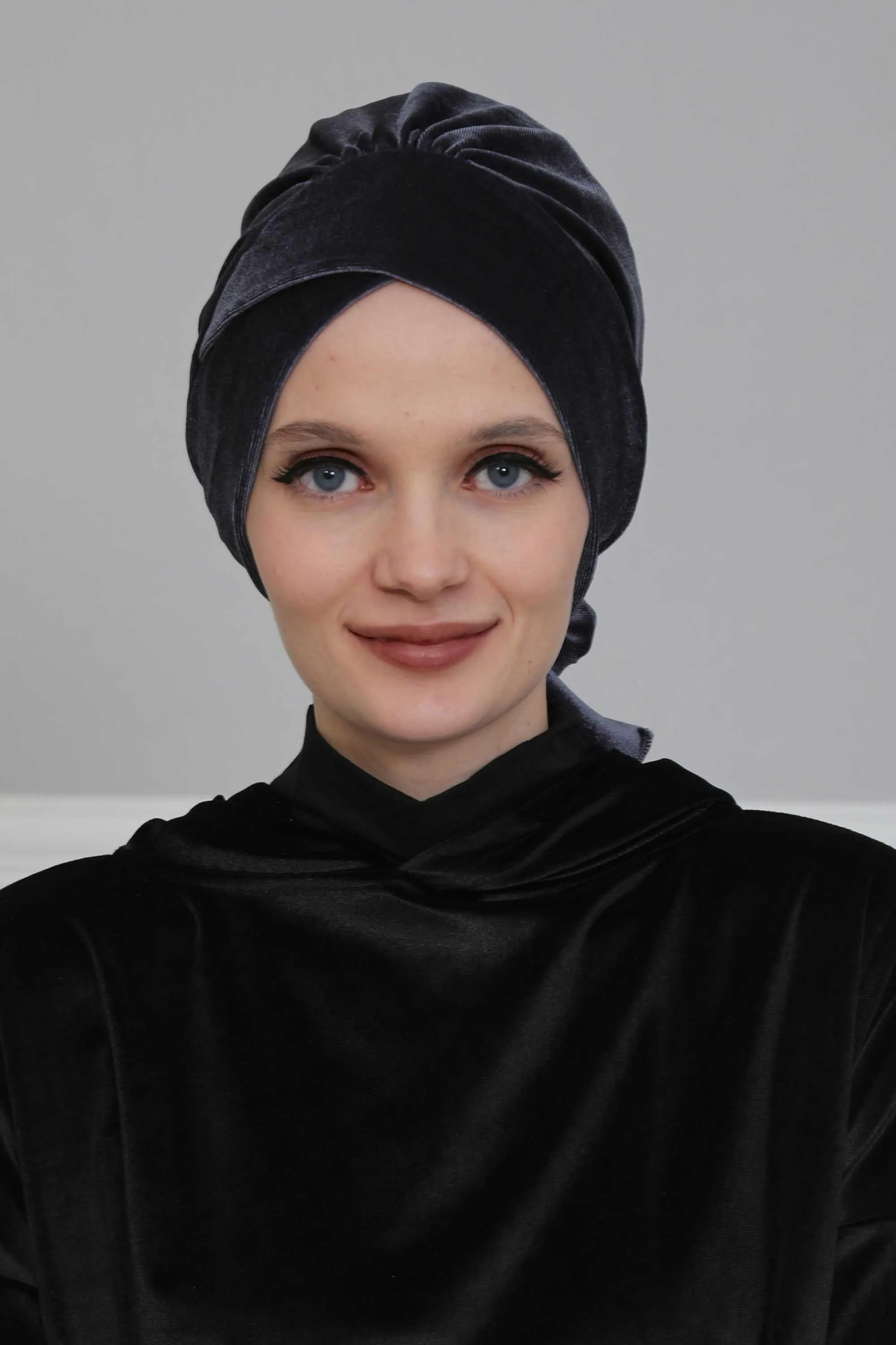 Velvet Instant Turban Cap with Long Tails at the Back Side, Lightweight Turban Head Cover for Women, Velvet Chemo Headwear Bonnet Cap,B-31K