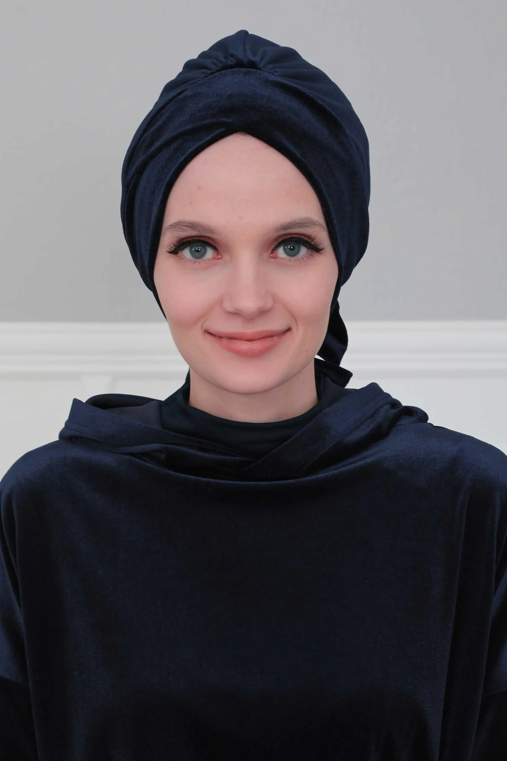 Velvet Instant Turban Cap with Long Tails at the Back Side, Lightweight Turban Head Cover for Women, Velvet Chemo Headwear Bonnet Cap,B-31K