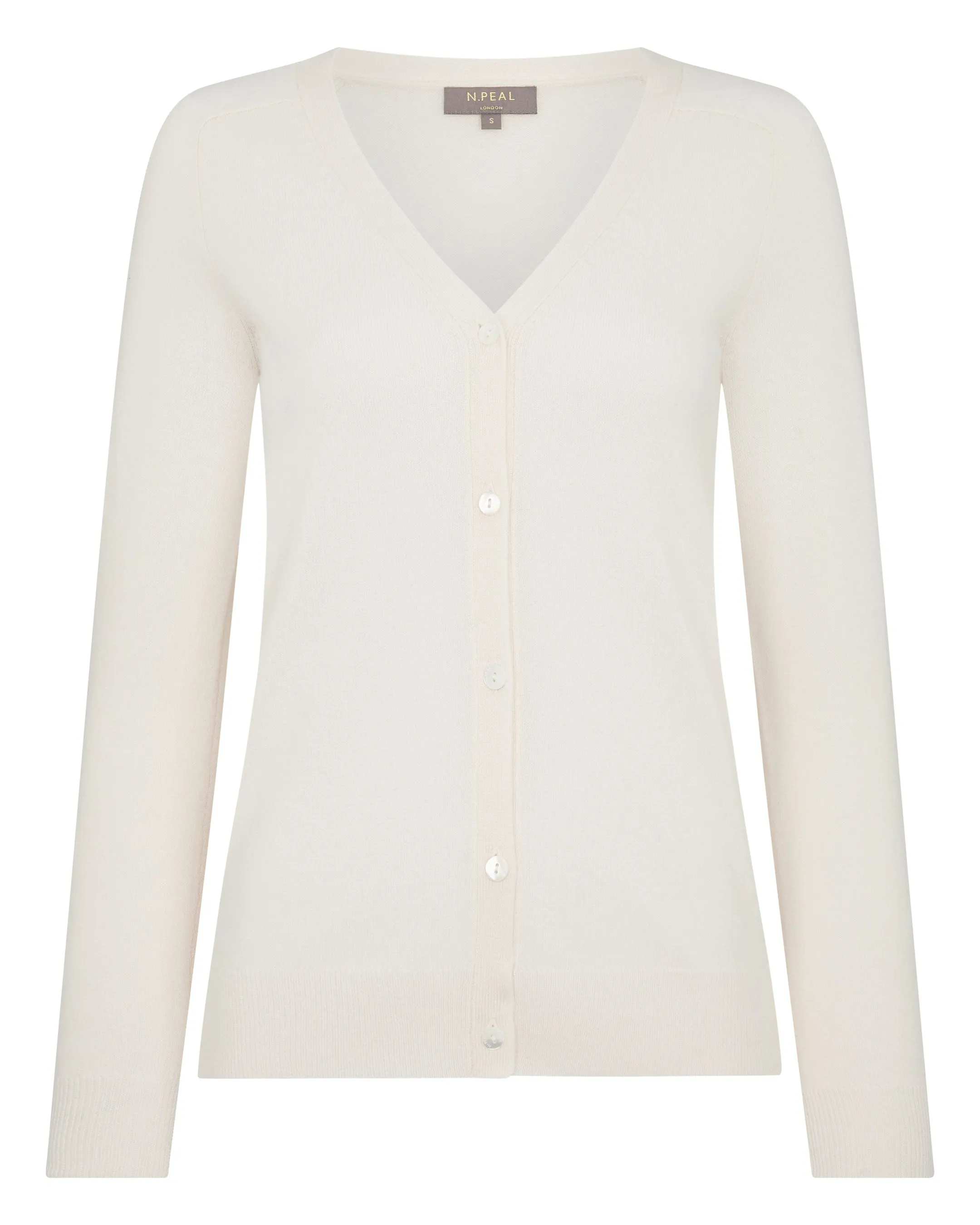 Women's Lara V Neck Cashmere Cardigan New Ivory White