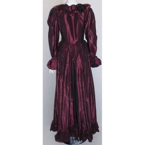 YVES SAINT LAURENT 1990s Purple Iridescent Silk Taffeta Gown | Size 38